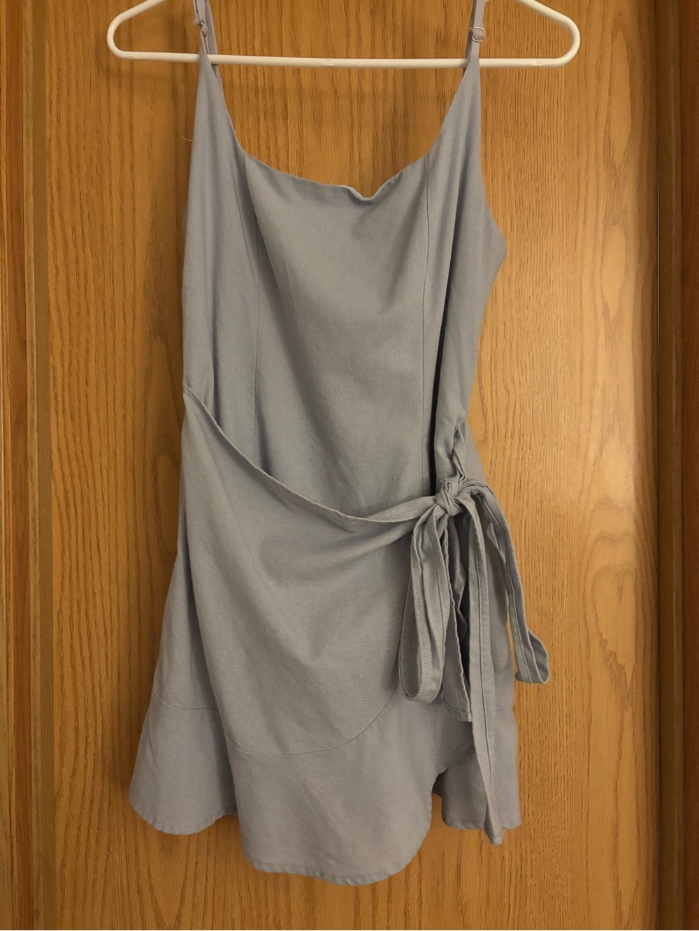 Princess Polly Pale Blue Tie-Waist Mini Slip Dress